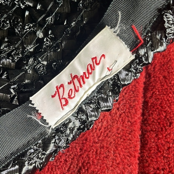 Betmar 1950s woven raffia/straw Cocktail Hat Vintage - Picture 6 of 8